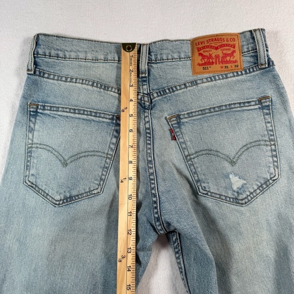 Levis Jeans Mens 31 Blue 511 Straight Light Wash NWT - Picture 11 of 14